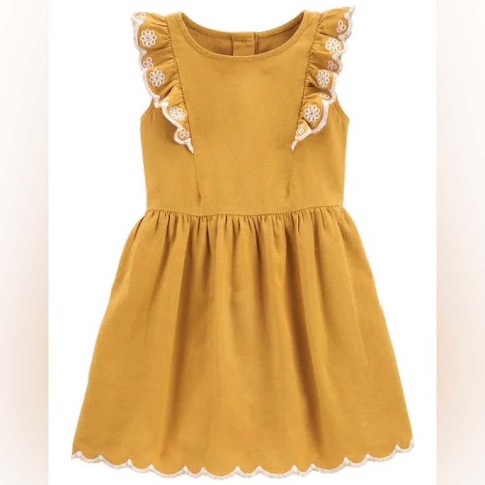 Carter's Toddler Girls Ruffled Linen Dress